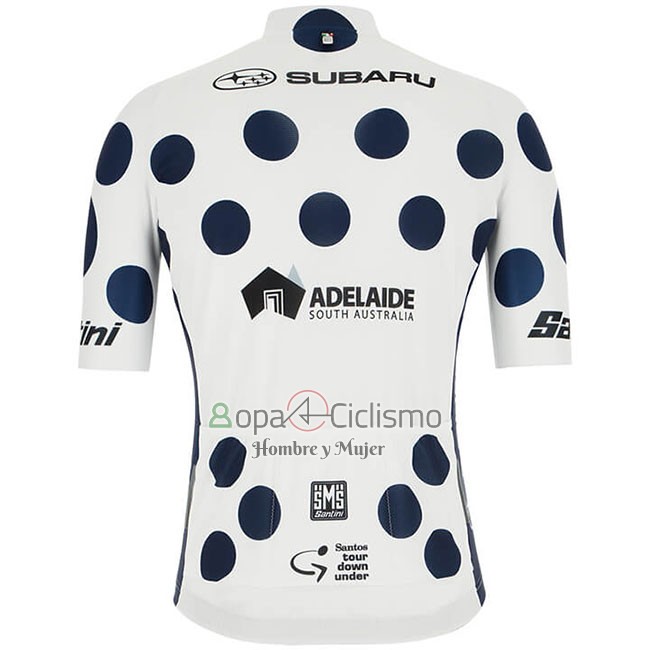 Tour Down Under Ropa Ciclismo Culotte Corto 2019 Men Mangas Cortas Azul Blanco